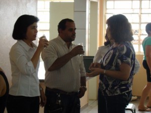 Vereadores durante visita a escola Vera Vitali 