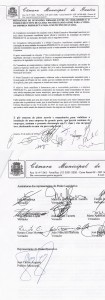 Documentos assinado pelos nove vereadores e prefeito municipal