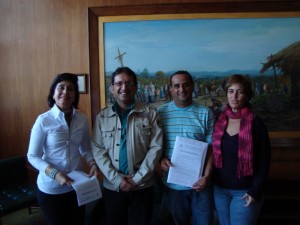 Vereadores durante visita a Rio Claro