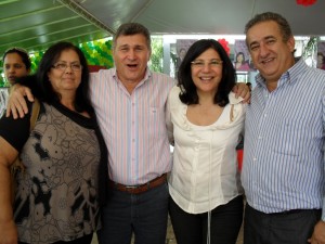 A vereadora Cida Armani, Vancim, Beth Sahão e Sérgio de Mello