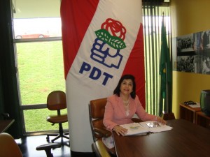 A vereadora conheceu a sala das lideranças no Congresso Nacional