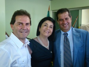A presidenta da Câmara ao lado do Deputado Paulinho da Força e do Ministro do Trablaho e Emprego, Carlos Lupi