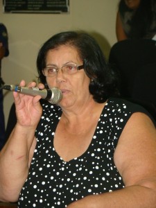 A vereadora Cida Armani durante sessão da Câmara