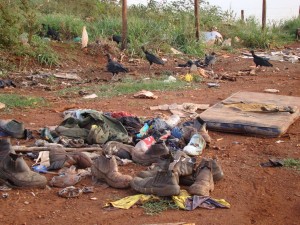 Lixo jogado na beira da estrada sentido Cohab II/ Lixão Municipal