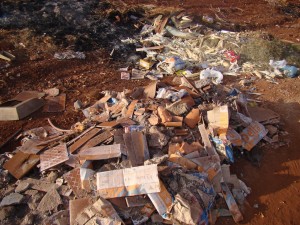 Entulho de construção é encontrado no local 