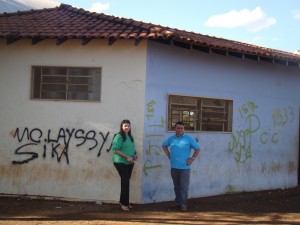 Vereadores durante visita a praça do bairro Nossa Senhora Aparecida 